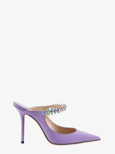 Jimmy Choo Bing Crystal Embellished Pointed Toe Patent Mule In Multicolor