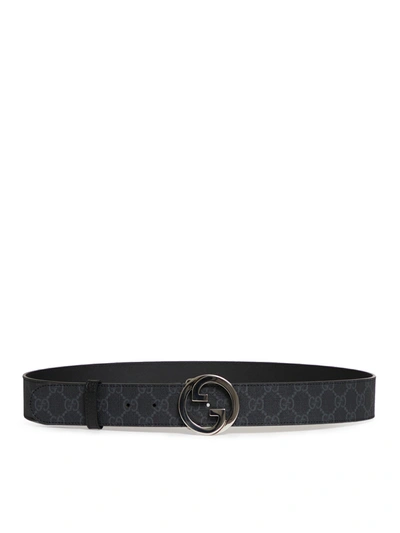 Gucci Gg Supreme Belt In Black