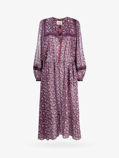 Isabel Marant Étoile Floral-print Keyhole Midi Dress In Nude