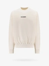 Jil Sander Logo Print Crewneck Sweatshirt In Beige