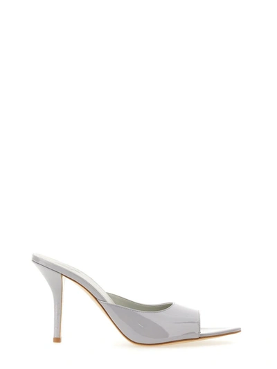 Gia Borghini Perni 04 Sandals In Grey Patent Leather In Grey