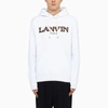 LANVIN LANVIN CURB EMBROIDERED PETROL BLUE HOODIE