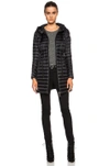 Moncler Barbel Tie Waist Hooded Lightweight Down Coat In Black