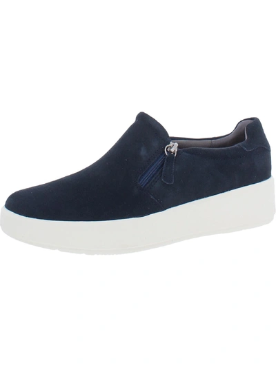 Clarks Layton Step Womens Suede Slip On Loafers In Blue