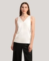 Lilysilk V-neck Sleeveless Silk Tank Top In White