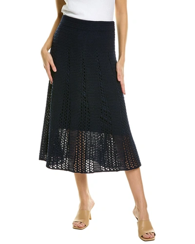 Vince Godet Crochet Skirt In Blue