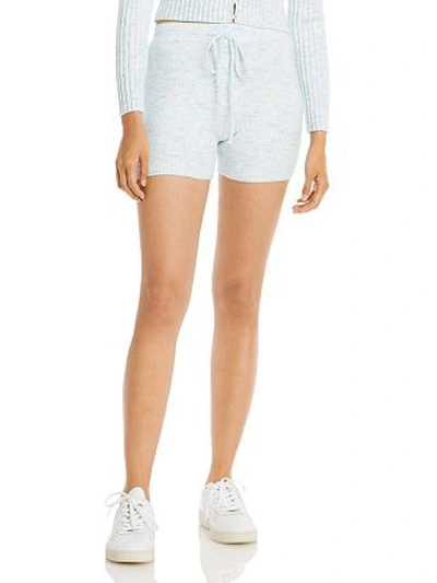 Wayf Womens Ribbed Knit Shorts In Blue