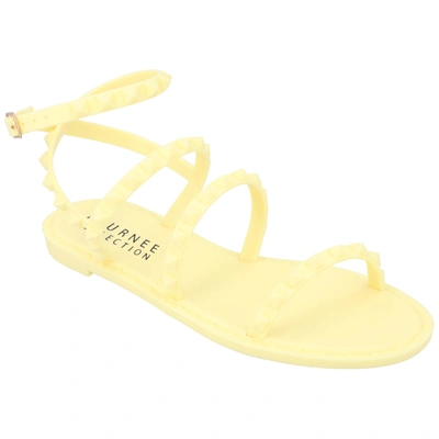 Journee Collection Women's Saphira Studded Jelly Sandals In Yellow