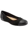 Softwalk Sonoma Womens Leather Slip On Ballet Flats In Black