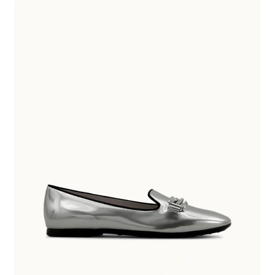 Tod's Slip-on In Leather In Silver