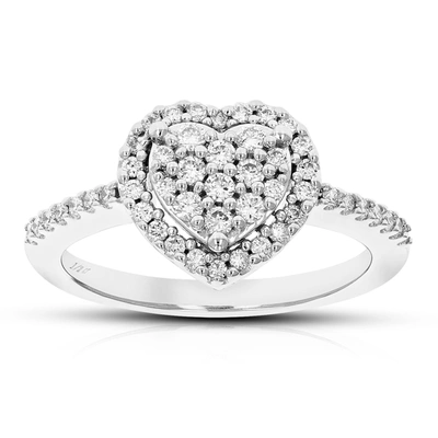 Vir Jewels 1/2 Cttw Round Cut Lab Grown Diamond Wedding Engagement Ring .925 Sterling Silver Prong Set