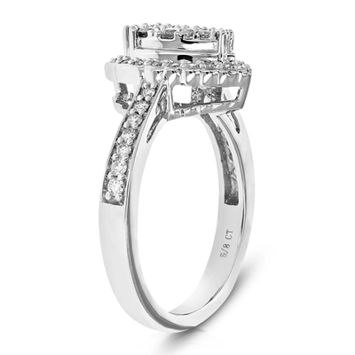 Vir Jewels 5/8 Cttw Round Cut Lab Grown Diamond Engagement Ring .925 Sterling Silver Prong Set