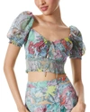 Alice And Olivia Crawford Lace-up Top In Multi