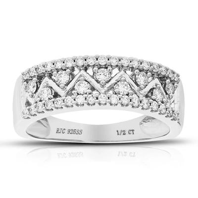 Vir Jewels 1/2 Cttw Round Cut Lab Grown Diamond Wedding Prong Set Engagement Ring .925 Sterling Silver