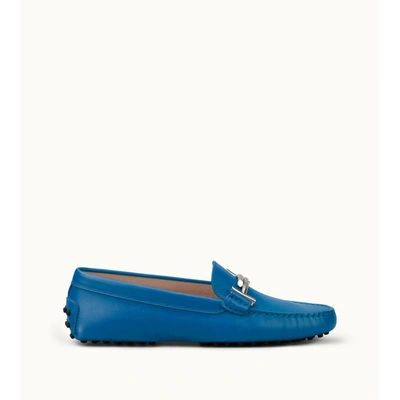 Tod's Gommino Driving Shoes In Leather In Blue