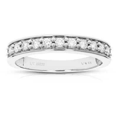 Vir Jewels 1/4 Cttw Round Cut Lab Grown Diamond Wedding Engagement Ring .925 Sterling Silver Prong Set