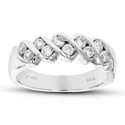 Vir Jewels 1/2 Cttw Round Cut Lab Grown Diamond Engagement Ring .925 Sterling Silver Channel Set