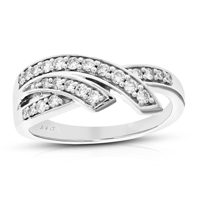 Vir Jewels 3/8 Cttw Round Cut Lab Grown Diamond Engagement Ring .925 Sterling Silver Prong Set