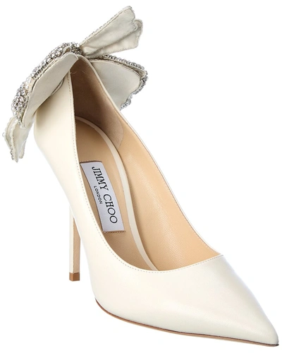 Jimmy Choo Love 100 Patent Leather Pumps In White