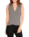 Nic + Zoe Striped Vital Wrap Tank In Black Multi In Black