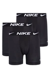 Nike Dri-fit Essential 3-pack Stretch Cotton Boxer Briefs In Black