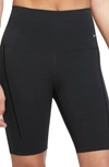 Nike Black Infinalon Yoga Luxe Shorts In Black/ Black