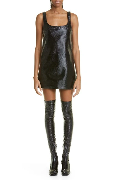 Courrèges Vinyl Swallow Dress In Black