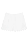 Simone Rocha Lace Trim Pleated Shorts In White/ White