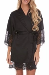 FLORA NIKROOZ FLORA NIKROOZ GABBY LACE TRIM SATIN CHERMEUSE WRAP