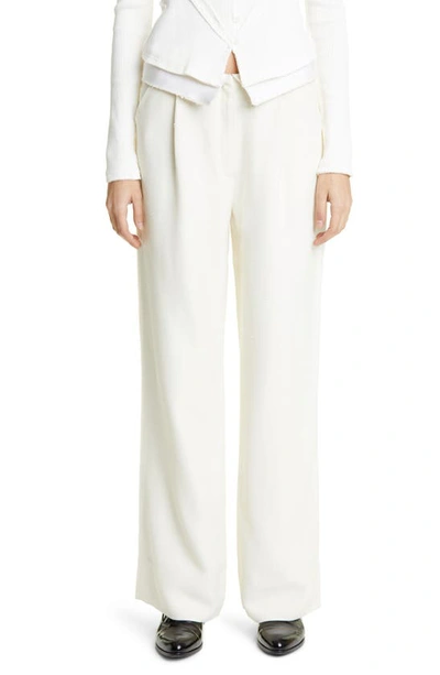Talia Byre Off-white Loose Tailored Trousers In Cream