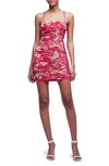 L AGENCE KARLY FLORAL RUCHED DRESS