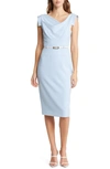 Black Halo Womens Slouchy Sleeveless Sheath Dress In Maliblue