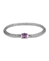 John Hardy Classic Chain Sterling Silver Lava Extra Small Bracelet With Amethyst In Amethyst