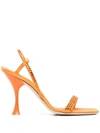 3juin Crystal-embellishment 105mm Sandals In Orange