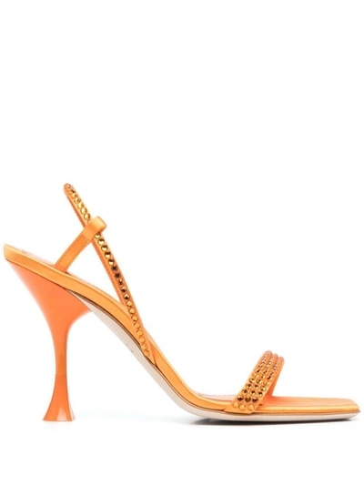 3juin Crystal-embellishment 105mm Sandals In Orange