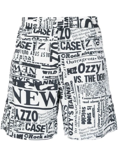 Aries Graphic-print Bermuda Shorts In White