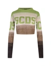 Gcds Logo-print Ombré Cropped Jumper In Spotted