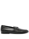 Dolce & Gabbana Logo-plaque Leather Loafers In Black