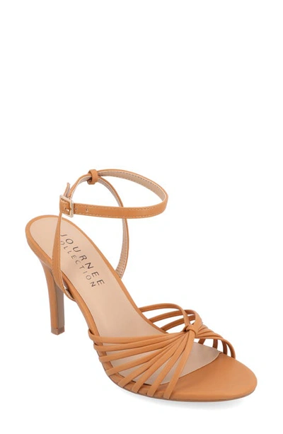 Journee Collection Vanita Womens Round Open Toe Stiletto Heel Pumps In Brown