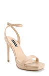 Nine West Women's Zadie Square Toe Stiletto Heel Dress Sandals Women's Shoes In Light Natural