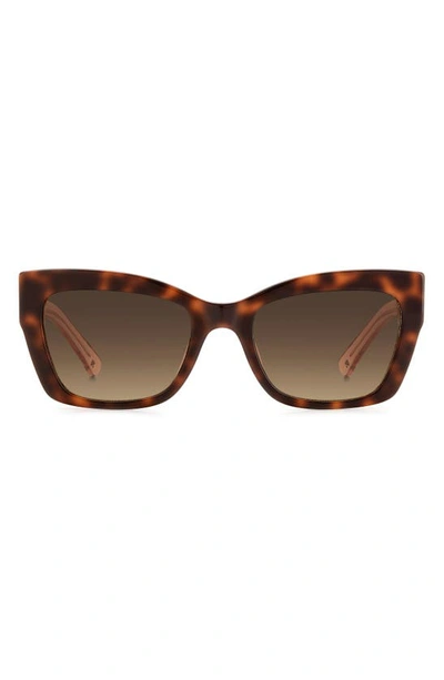 Kate Spade Valeria Acetate Butterfly Sunglasses In Havana Pink/brown Gradient