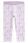Moncler Kids' Allover Logo Leggings In Purple Print