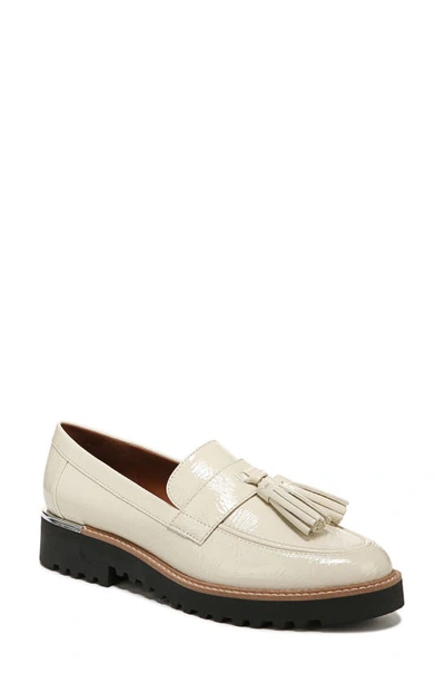 Franco Sarto Carolynn Tassel Loafer In Putty White Faux Patent