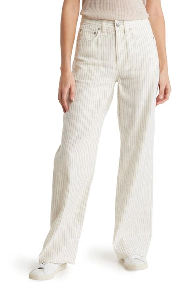 Rag & Bone Logan High-rise Striped Wide-leg Jeans In Blustripe