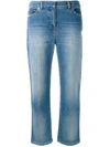 Valentino Rockstud Cropped Jeans In Blue