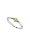 Lagos Caviar Icon 18k Gold And Sterling Silver Bead Cluster Stacking Ring In Silver/ Gold
