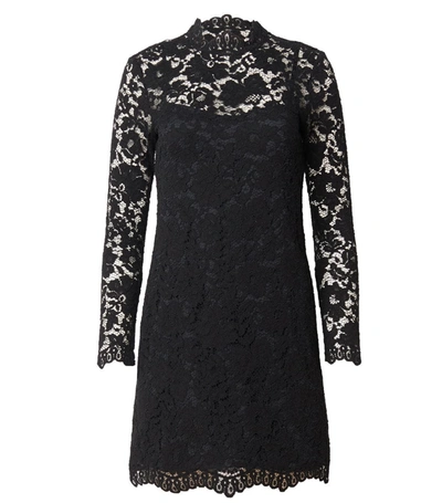 Derek Lam 10 Crosby Britney Lace Mock-neck Mini Dress In Black