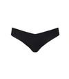 Commando Classic Solid Black Thong In Black