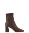 Loeffler Randall Round-toe Leather Ankle Boots In Brown