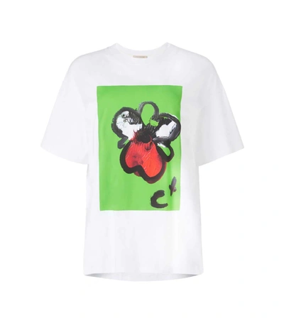 Christopher Kane Floral-print Organic-cotton T-shirt In White